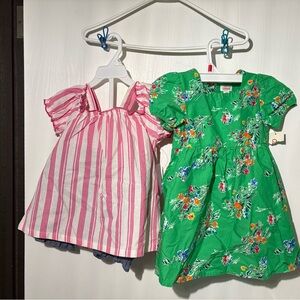 Cat & Jack Green Floral Dress Penny M bloomer set